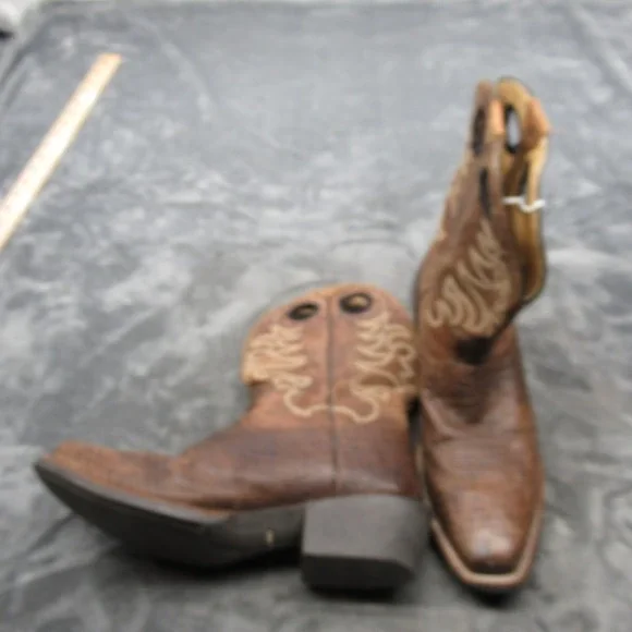 Cody James Western Boots Mens 13 D Brown Leather Square Toe Exotic Faux Elephant - Picture 2 of 16